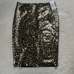 Michael Kors leopard sequin skirt New with tags